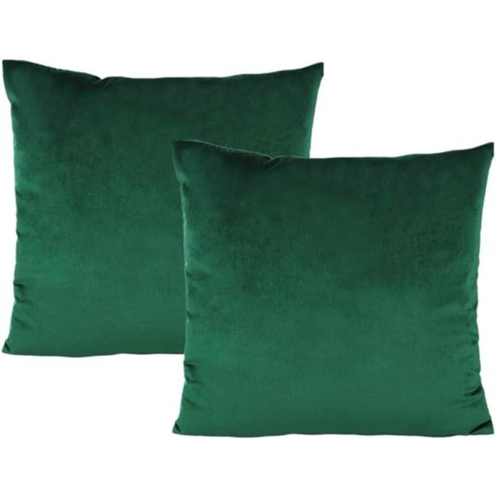 Throw Pillow Covers 18x18 Set of 2 Emerald Green Velvet Decor Dark Forest